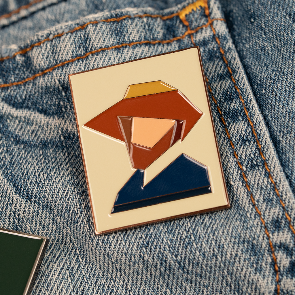 Pin de esmalte "Autorretrato con sombrero de paja" de Vincent