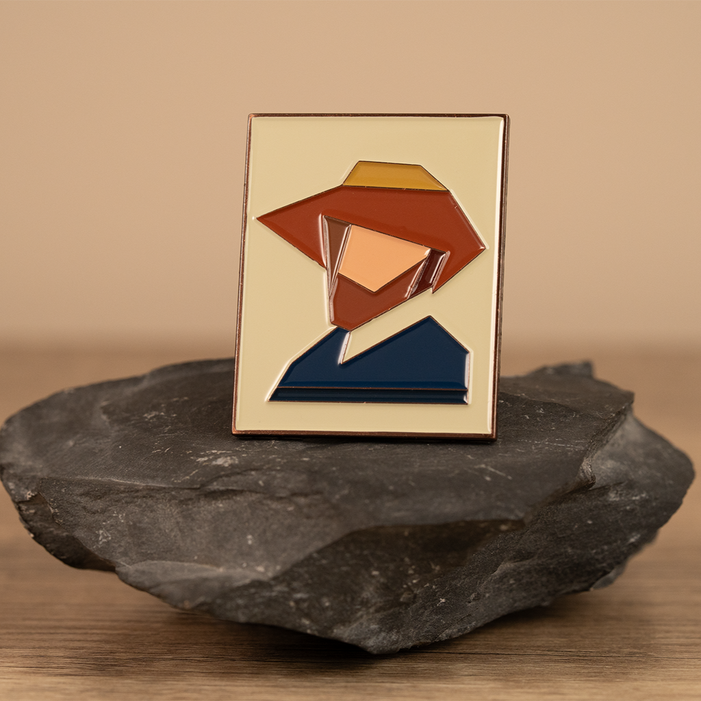 Pin de esmalte "Autorretrato con sombrero de paja" de Vincent